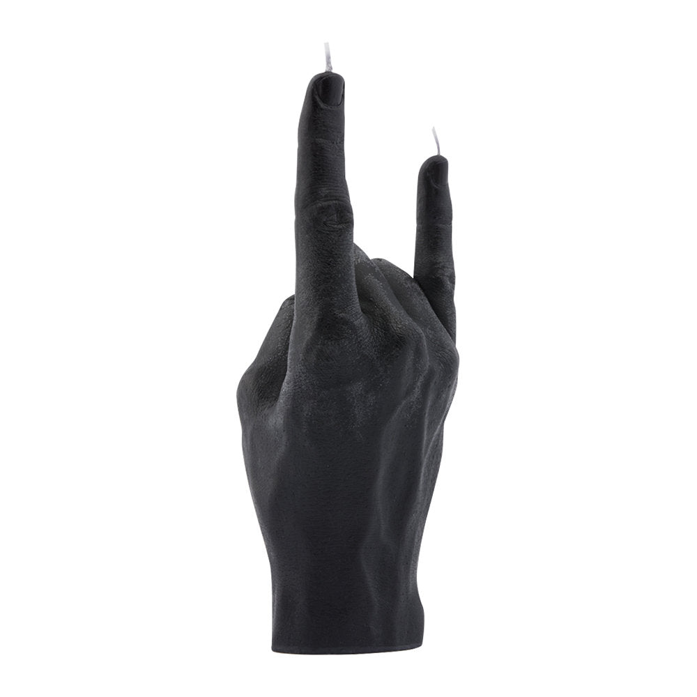 Handmade Candle Hand 'You Rock' Black
