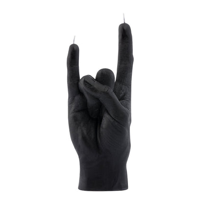 Handmade Candle Hand 'You Rock' Black