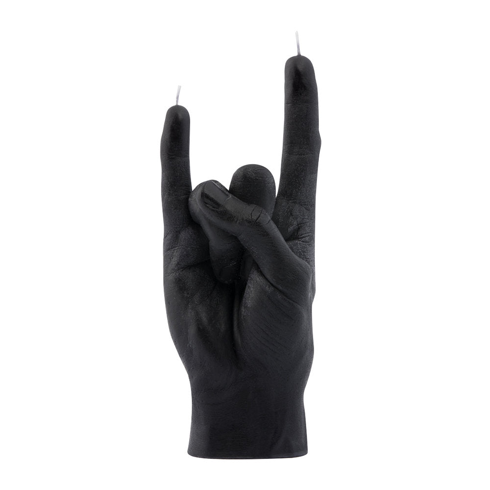 Handmade Candle Hand 'You Rock' Black