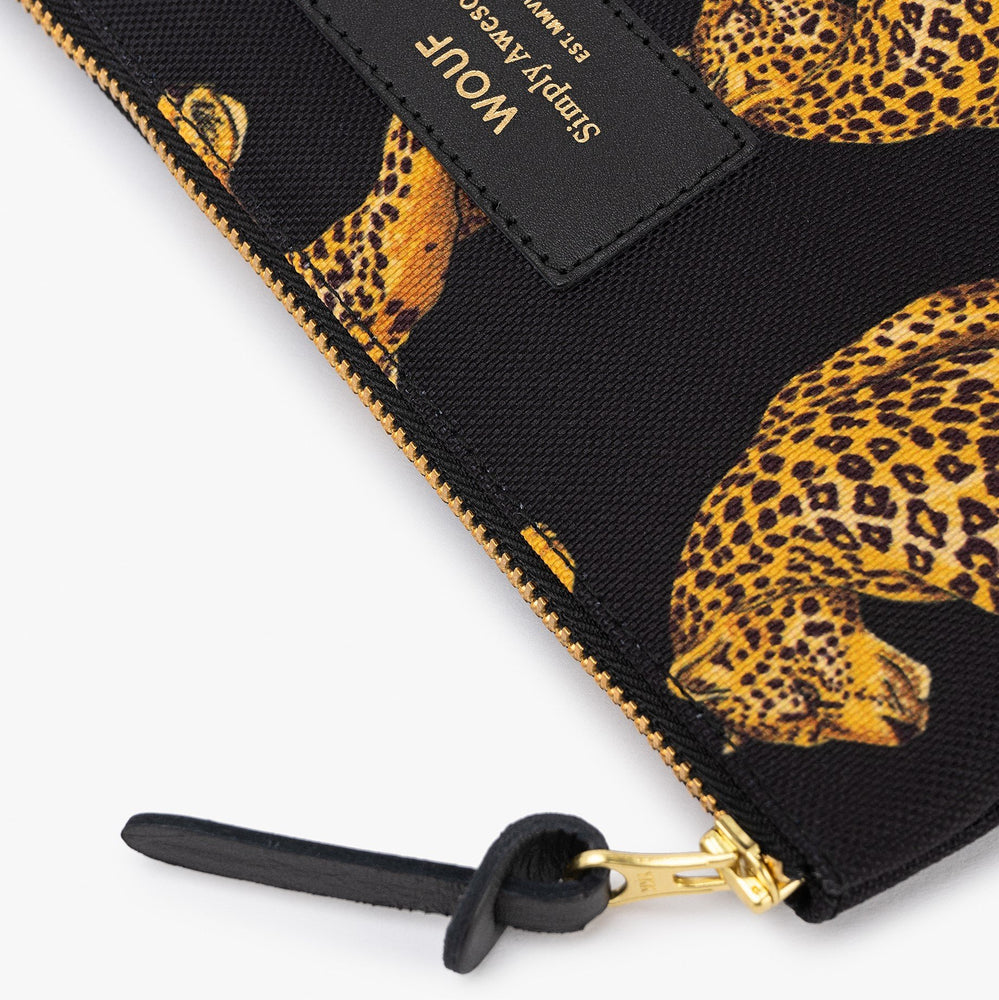 
            
                Load image into Gallery viewer, Leopard Small Pouch Purse in Black &amp;amp; Gold
            
        