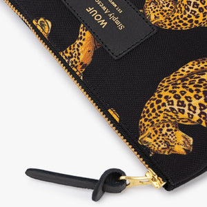 Leopard Small Pouch Purse in Black & Gold